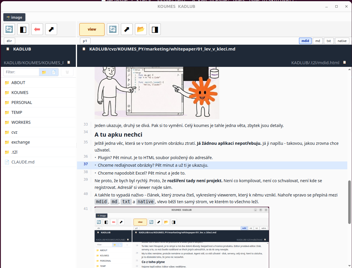 The koumes window with the article, unit 37 highlighted in blue - the bullet Do we want to redline images? Five minutes and I already show them to you